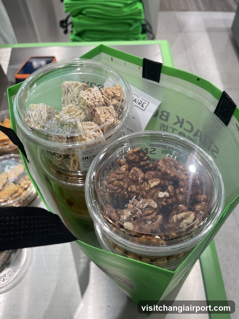 Snack Packaging in Green Bag