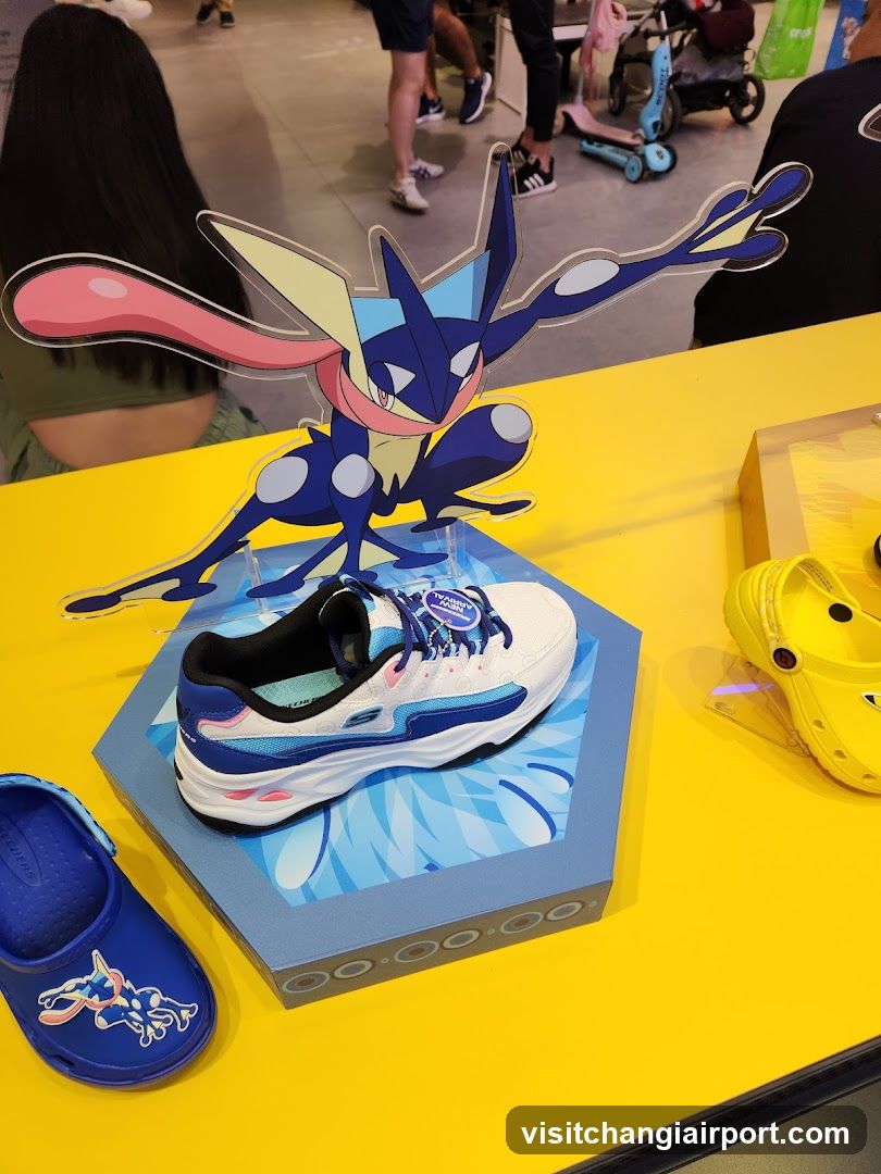 Pokémon-themed footwear display