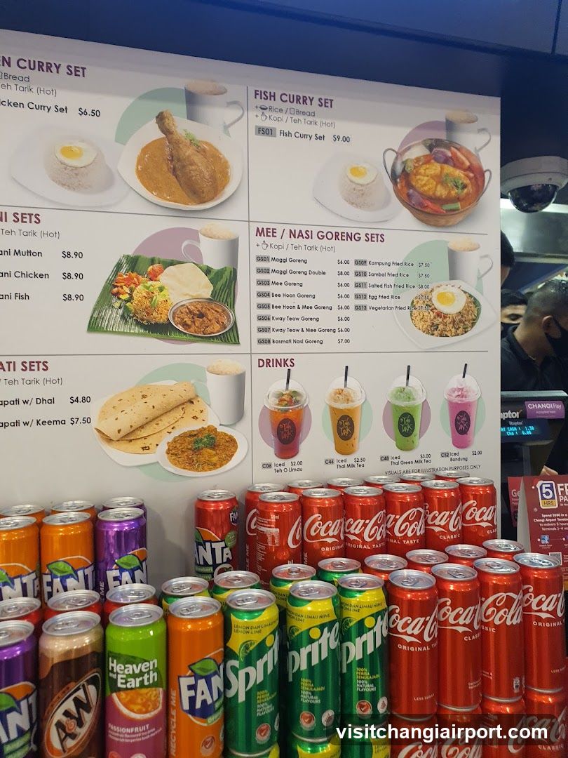Food and Drink Display with Menu Board