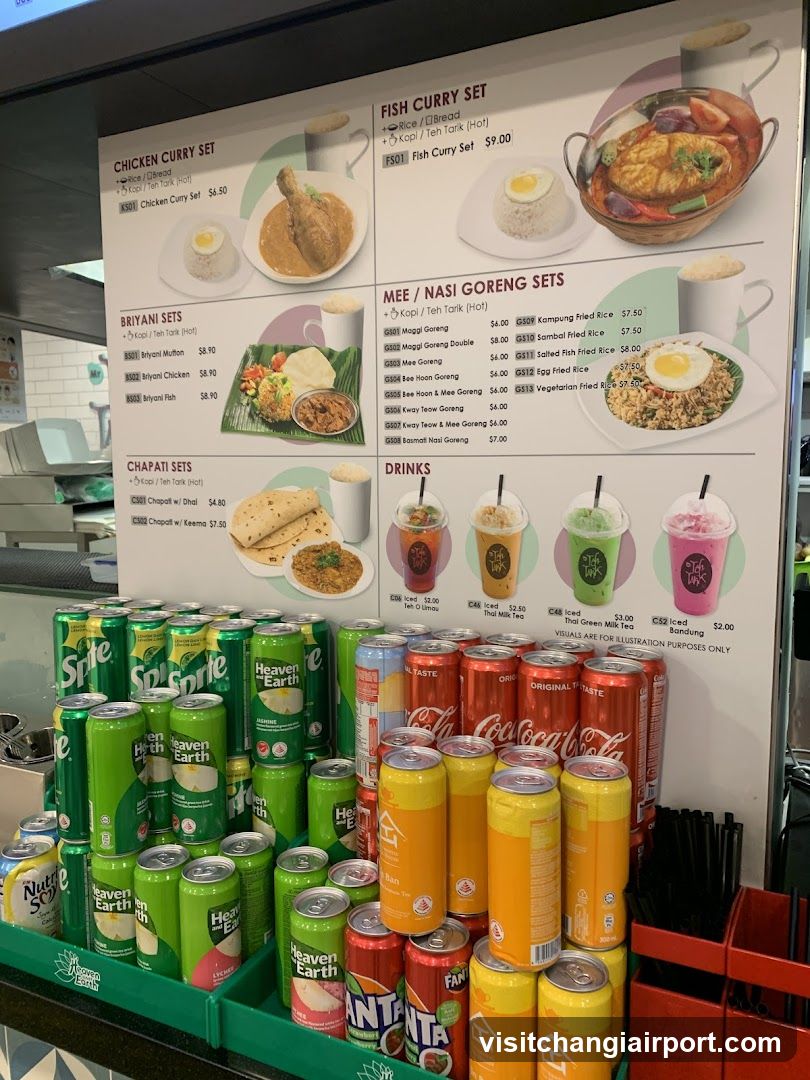 Food and Drink Display with Menu Board