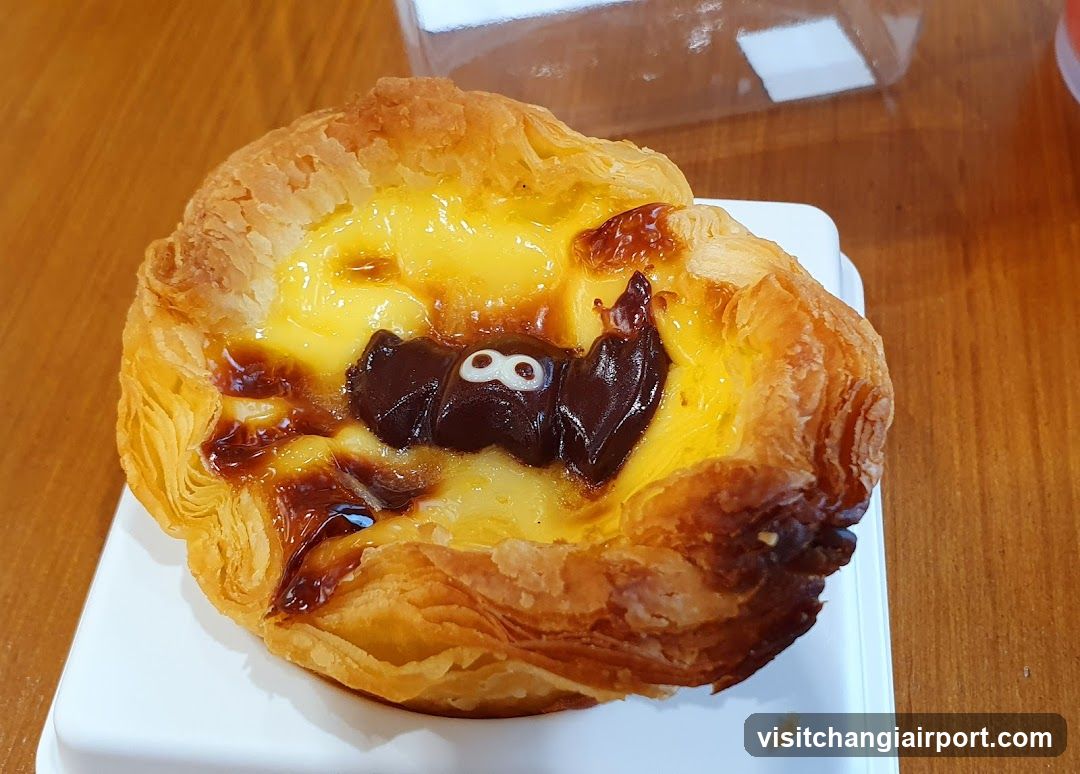 Egg Tart with Chocolate Decoration