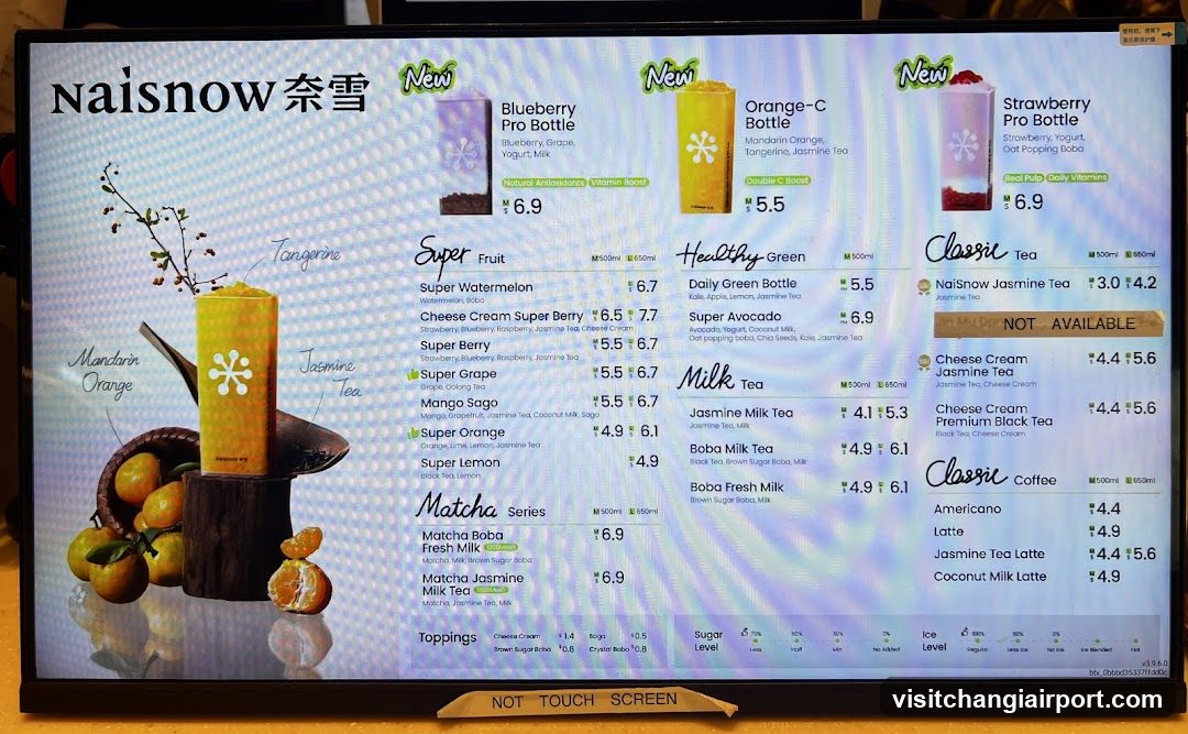 Naisnow Menu Board