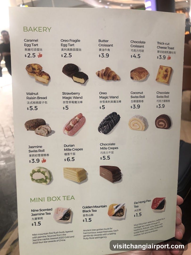 Bakery & Mini Box Tea Menu