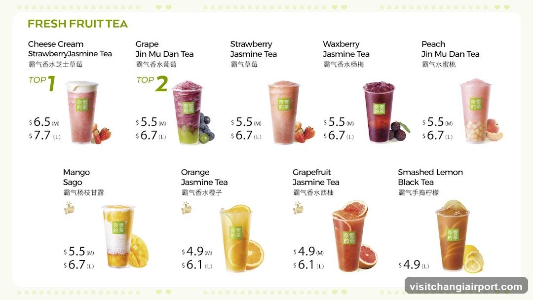 Fresh Fruit Tea Menu