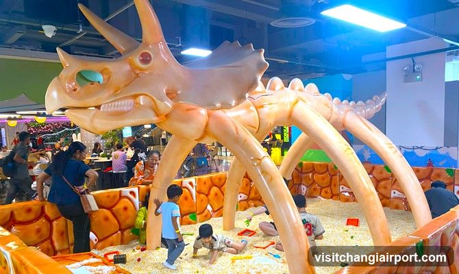 Play Area with Triceratops Sculpture