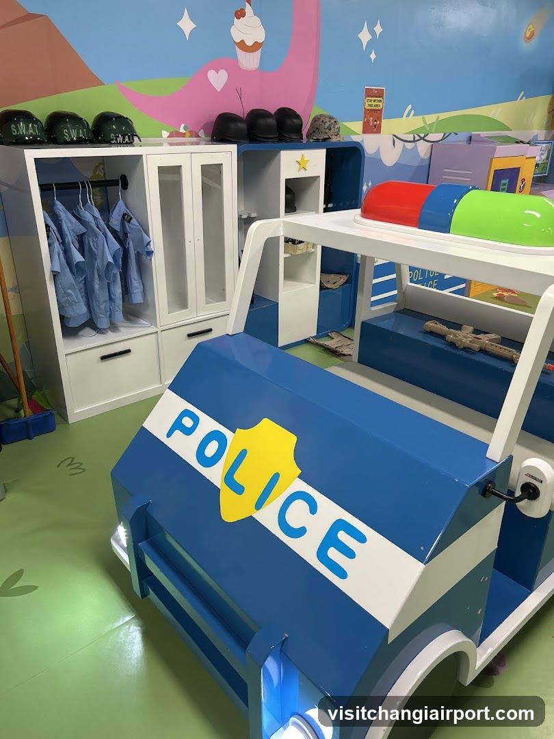 Playroom Interior with Police Car Bed