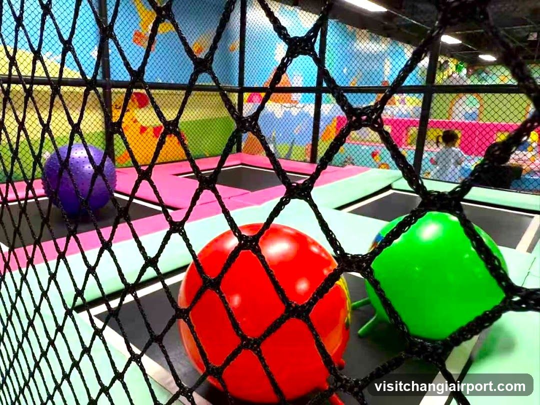 Indoor Trampoline Park with Colorful Balls