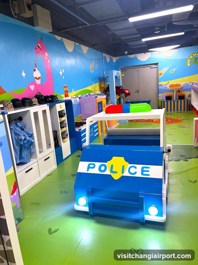 Playroom Interior with Police Car Bed