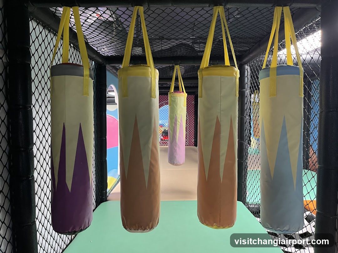 Suspended Punching Bags in Play Area