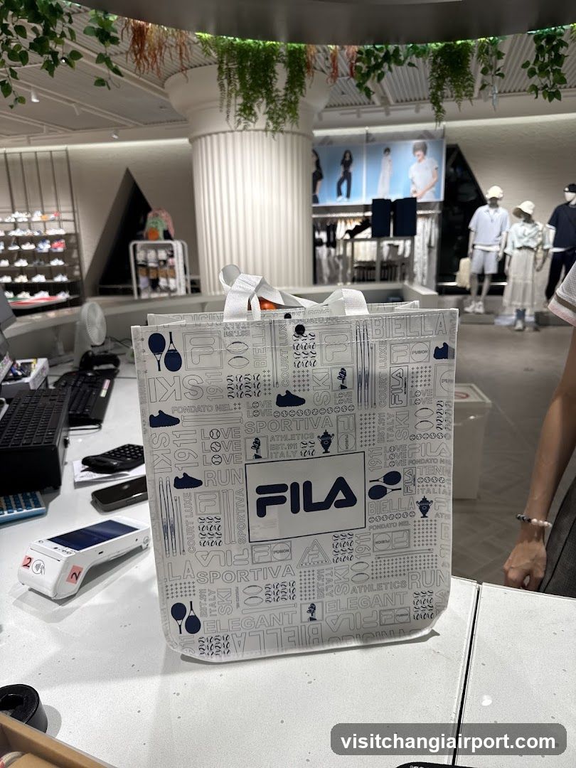 FILA Store Interior with Shopping Bag
