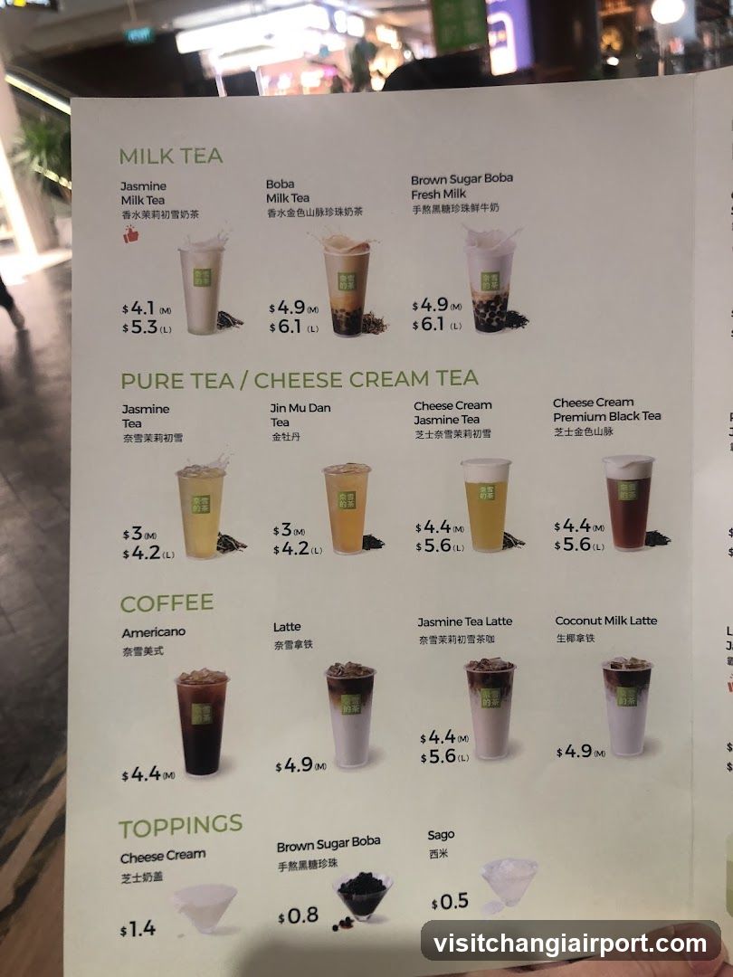 Boba Tea Menu