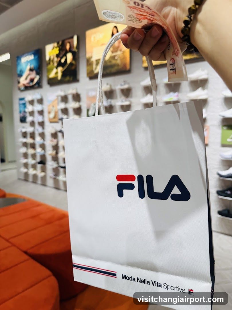 FILA Store Interior with Shopping Bag