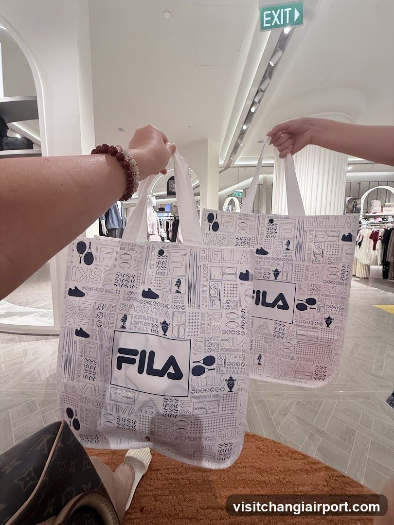 Fila Shopping Bags in Store Interior