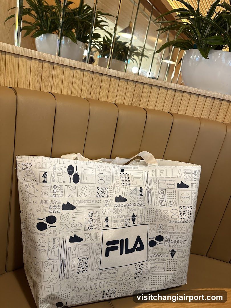 Fila Shopping Bag on Leather Seat
