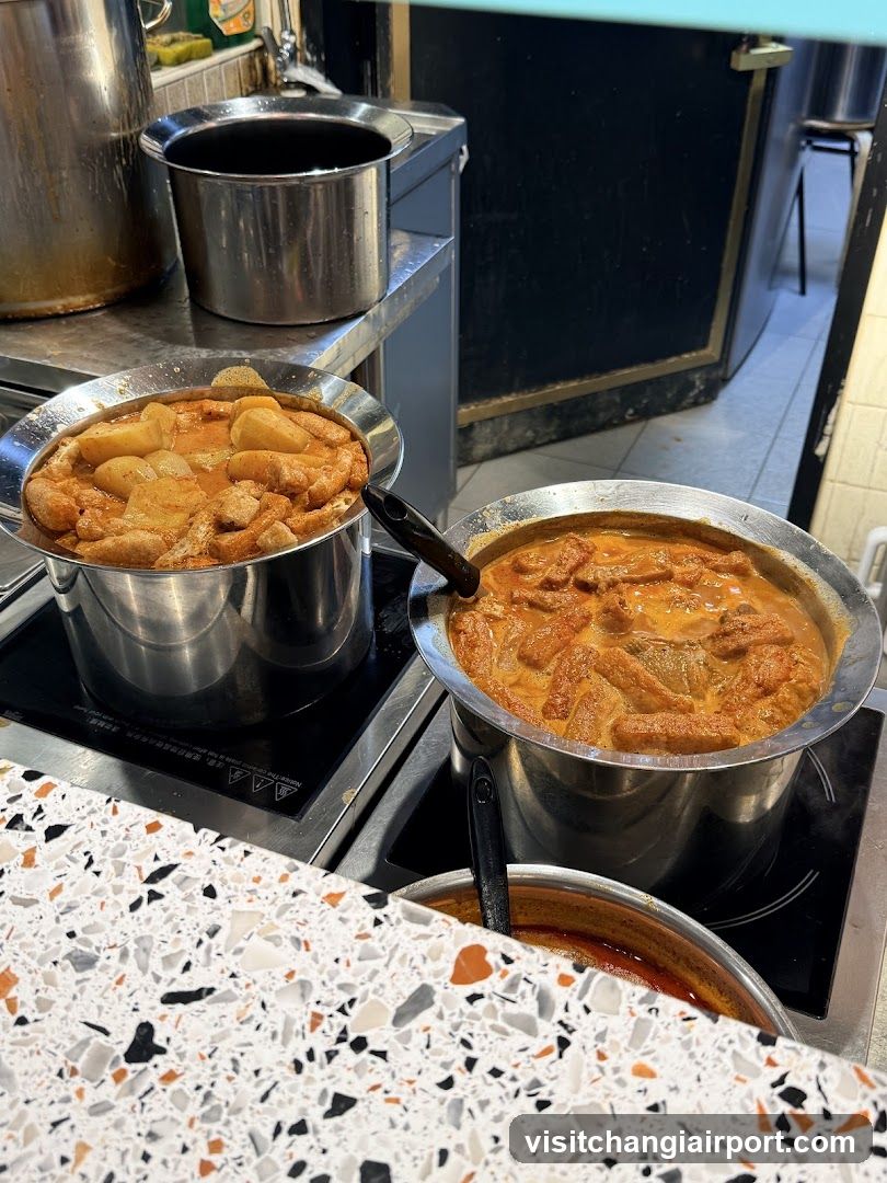Cooking Potatoes and Curry in Kitchen