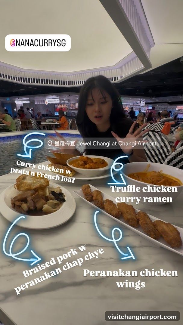 Food spread at Jewel Changi Airport