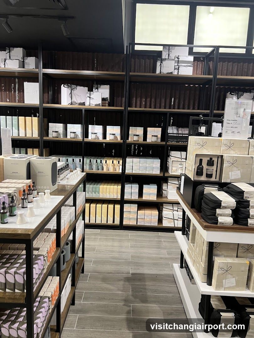 Interior of a retail store with shelves and products