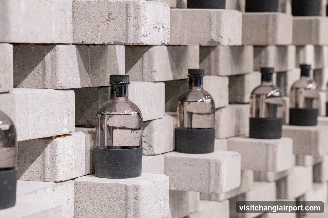 Bottles on Concrete Blocks