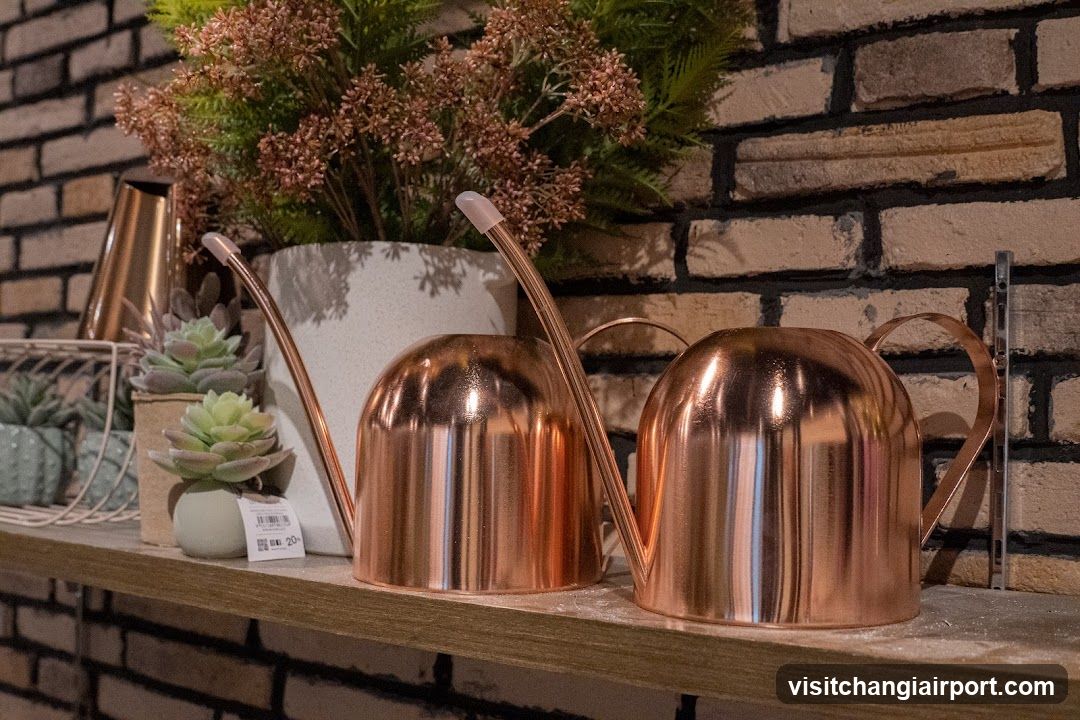 Copper Watering Can Display