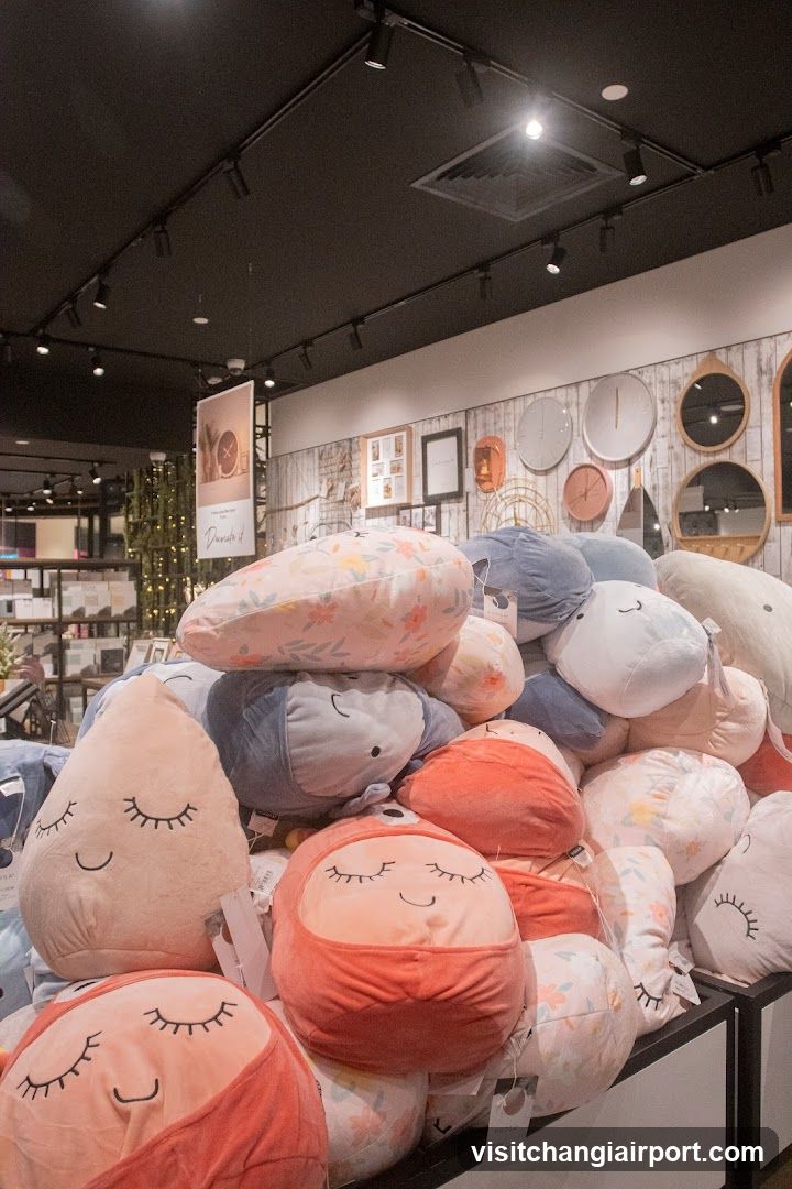 Plush Pillow Display in Store Interior