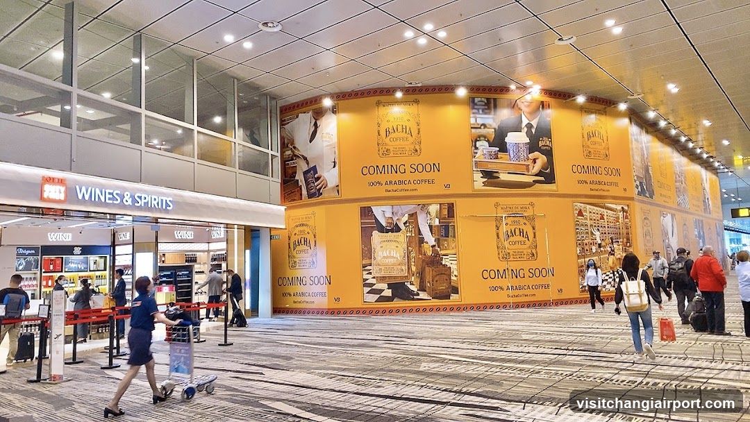 Bacha Coffee Advertisement at Airport Terminal