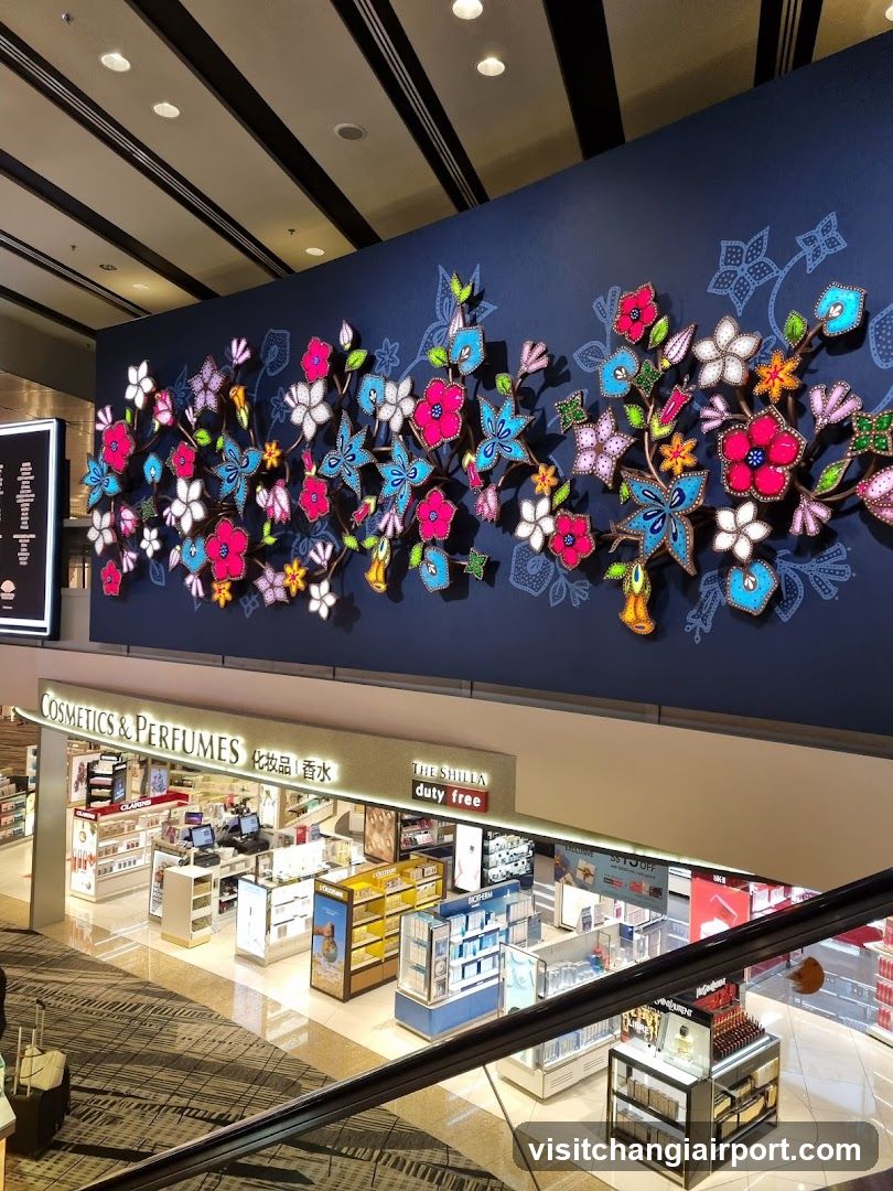 Airport Duty-Free Shop Interior with Wall Art