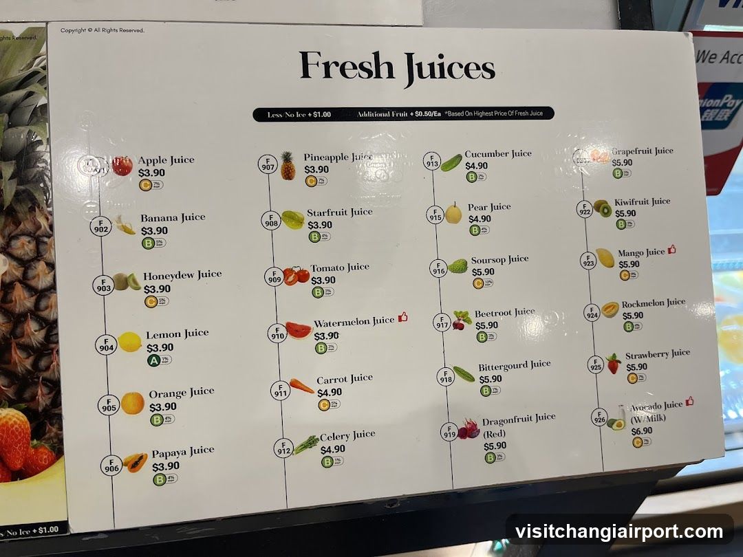 Fresh Juices Menu Board