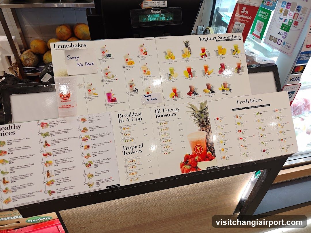 Fruit Juice and Smoothie Menu Board