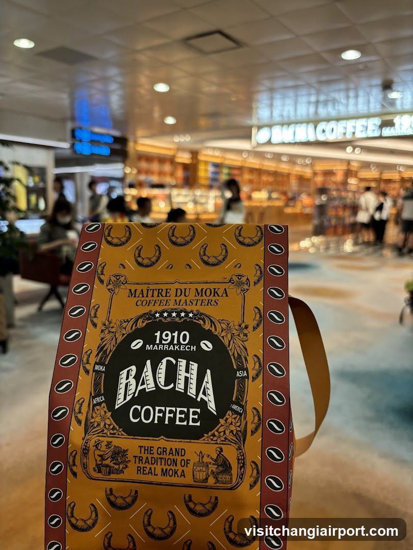 Bacha Coffee Bag in Airport Terminal