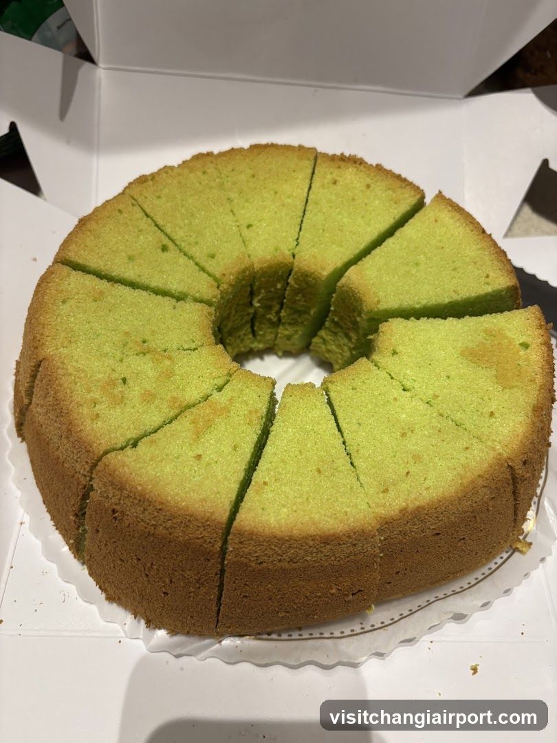 Green Sponge Cake Slice