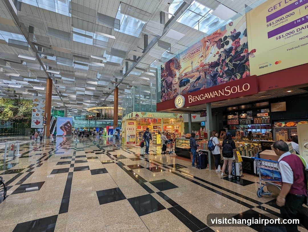 Airport Terminal Interior with Bengawan Solo Storefront