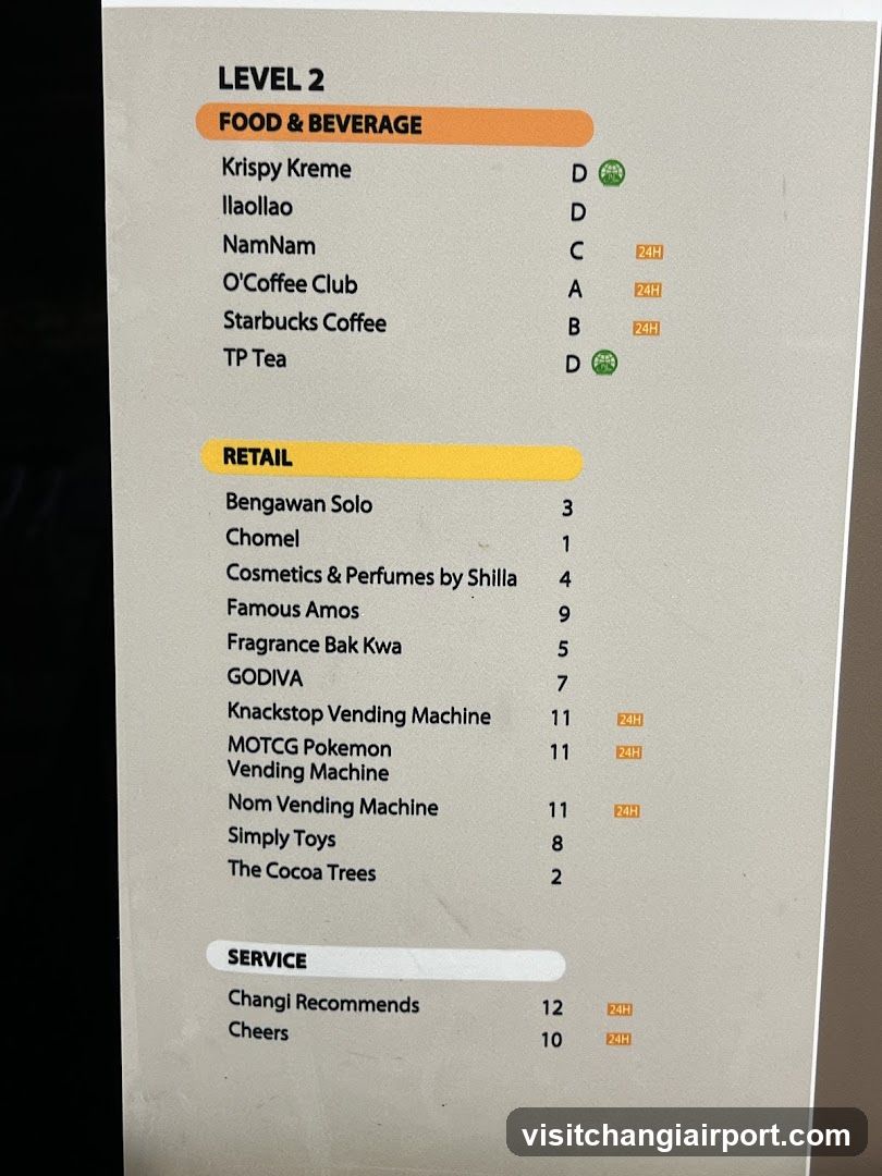 Level 2 Food & Beverage, Retail, Service Menu
