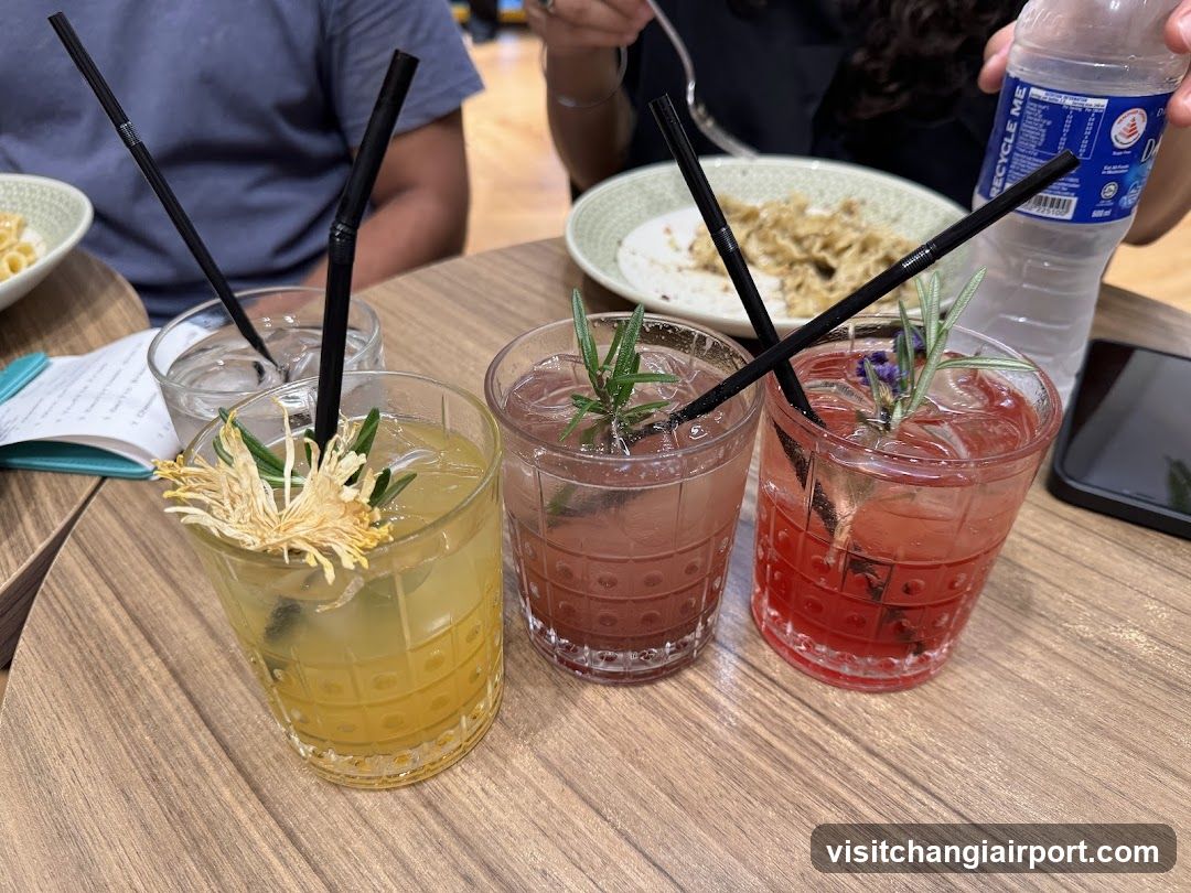 Cocktails and Pasta at a Restaurant