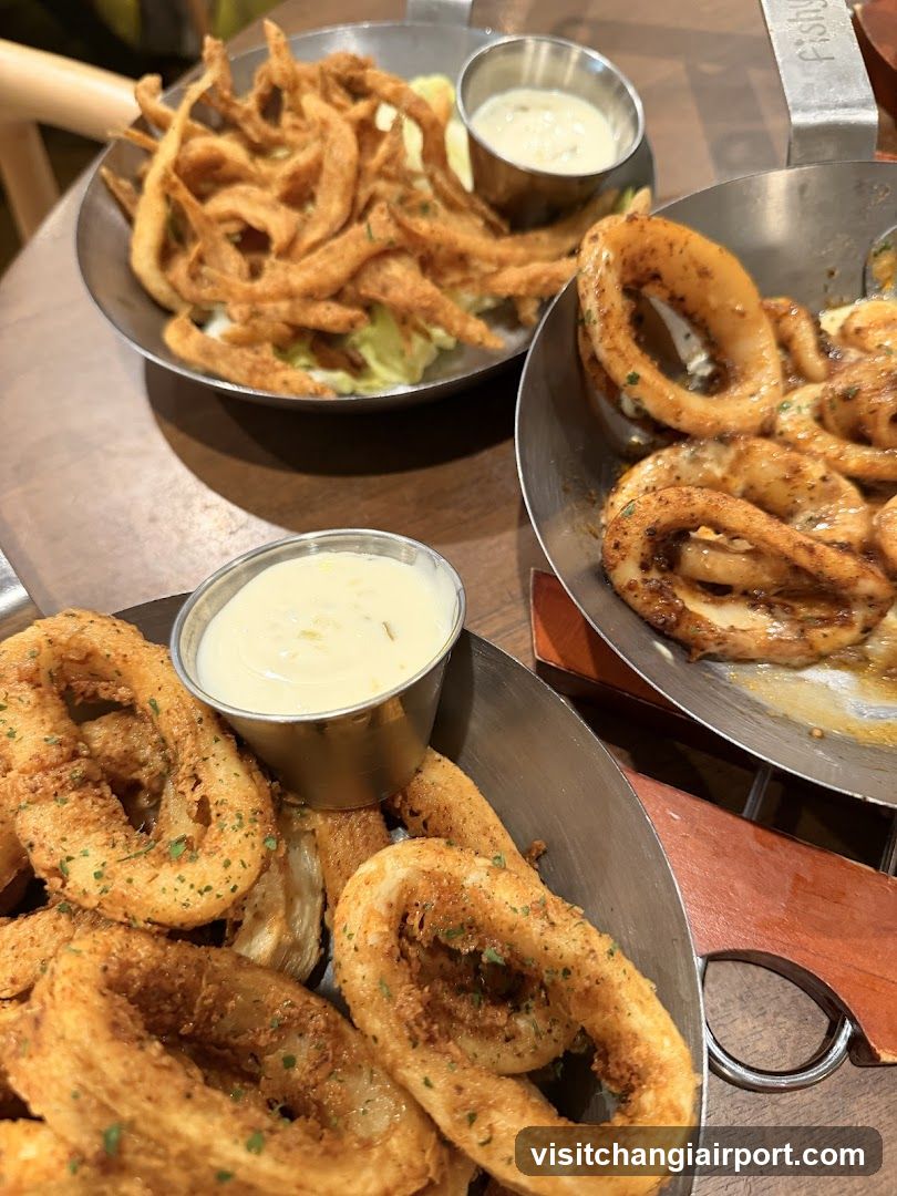 Onion Rings and Fries with Dipping Sauce