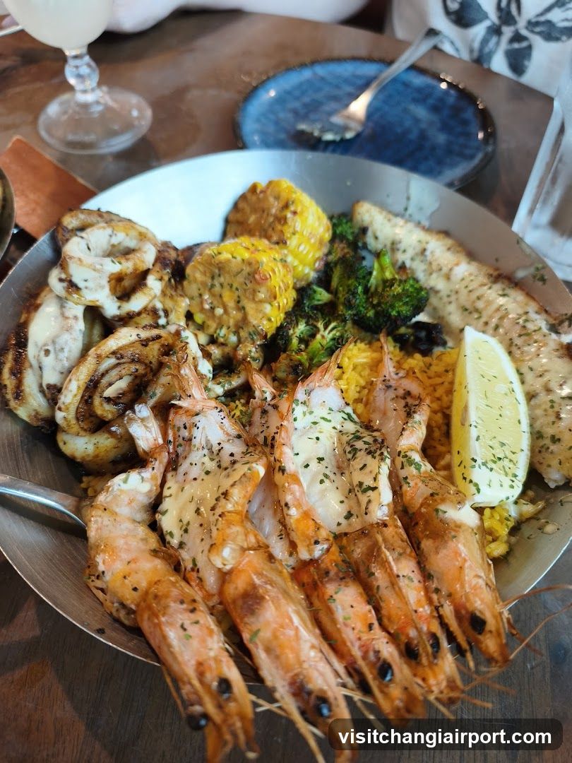 Seafood Platter with Corn and Fish