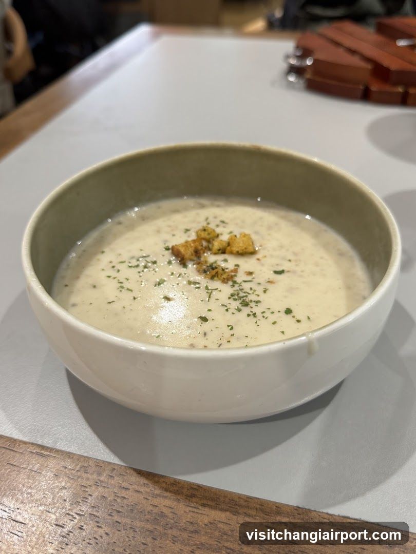 Creamy Soup with Croutons
