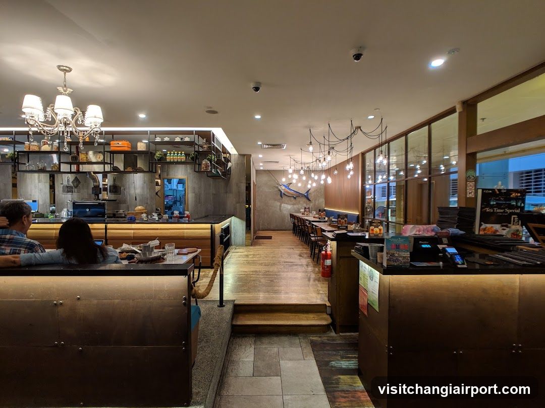Restaurant Interior with Chandelier and Bar Area