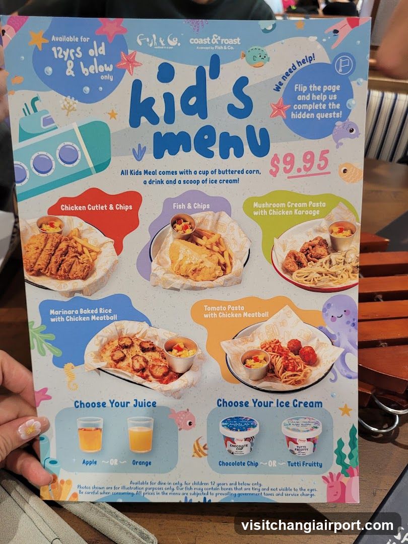 Kid's Menu - Full of Fun & Coast to Roast