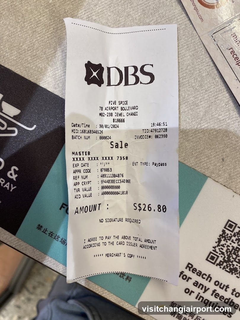 DBS Credit Card Receipt