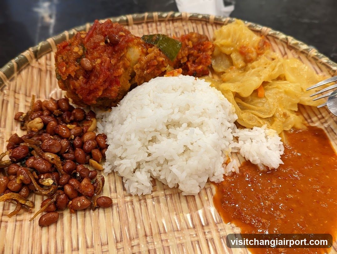 Traditional Meal on Bamboo Plate