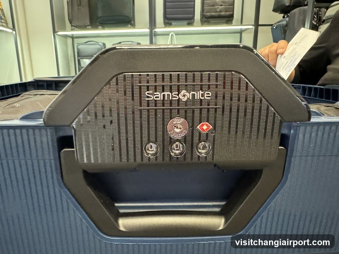 Samsonite Luggage Handle Close-Up