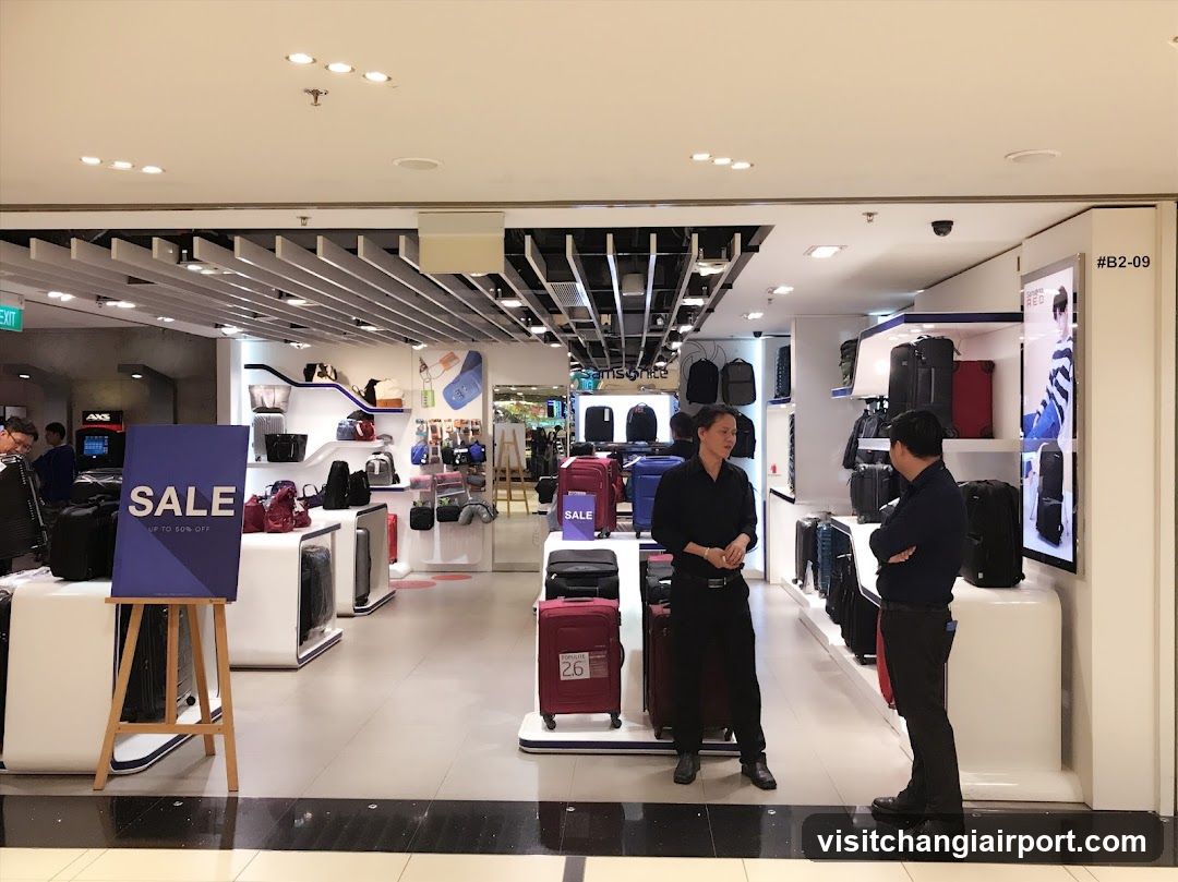 Luggage Store Interior with Sale Signage