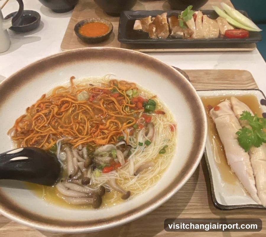 Asian Noodle Dish with Chicken and Mushrooms