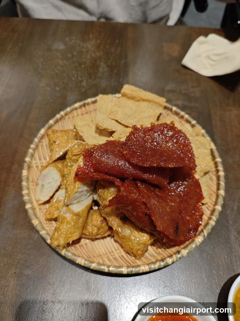 Assorted Snacks on Bamboo Plate