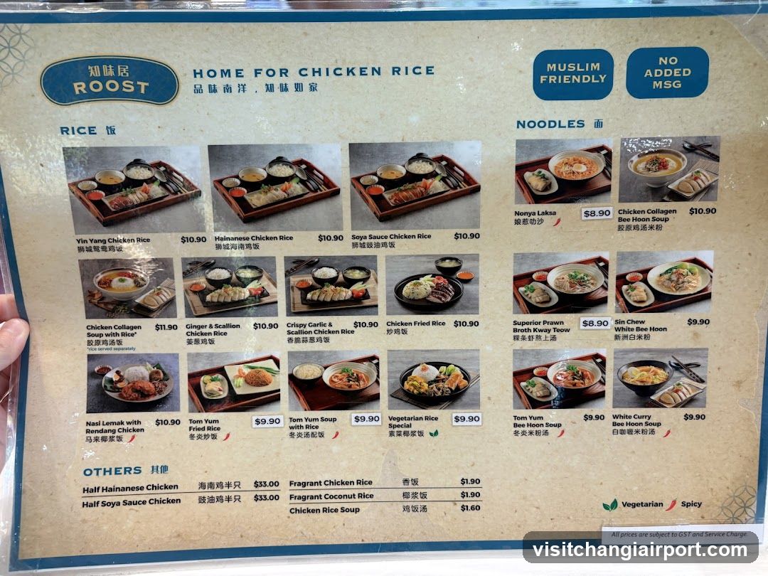 Roost Home for Chicken Rice Menu