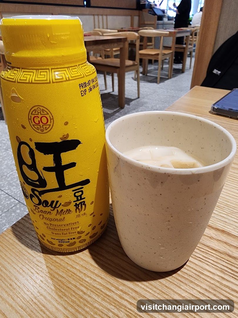 Soy Milk and Cup on Table
