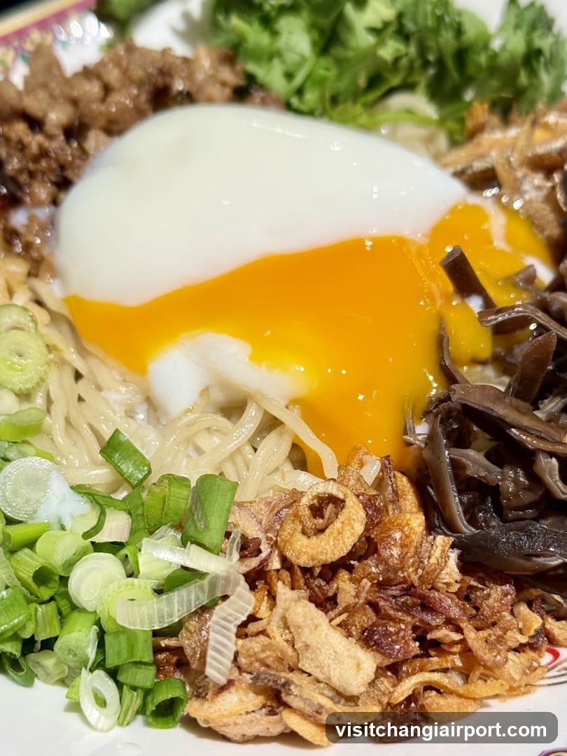 Noodle Dish with Poached Egg