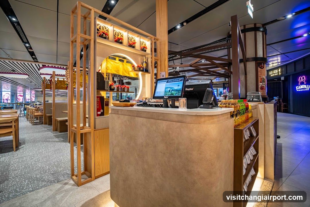 Restaurant Interior with Counter and Seating Area