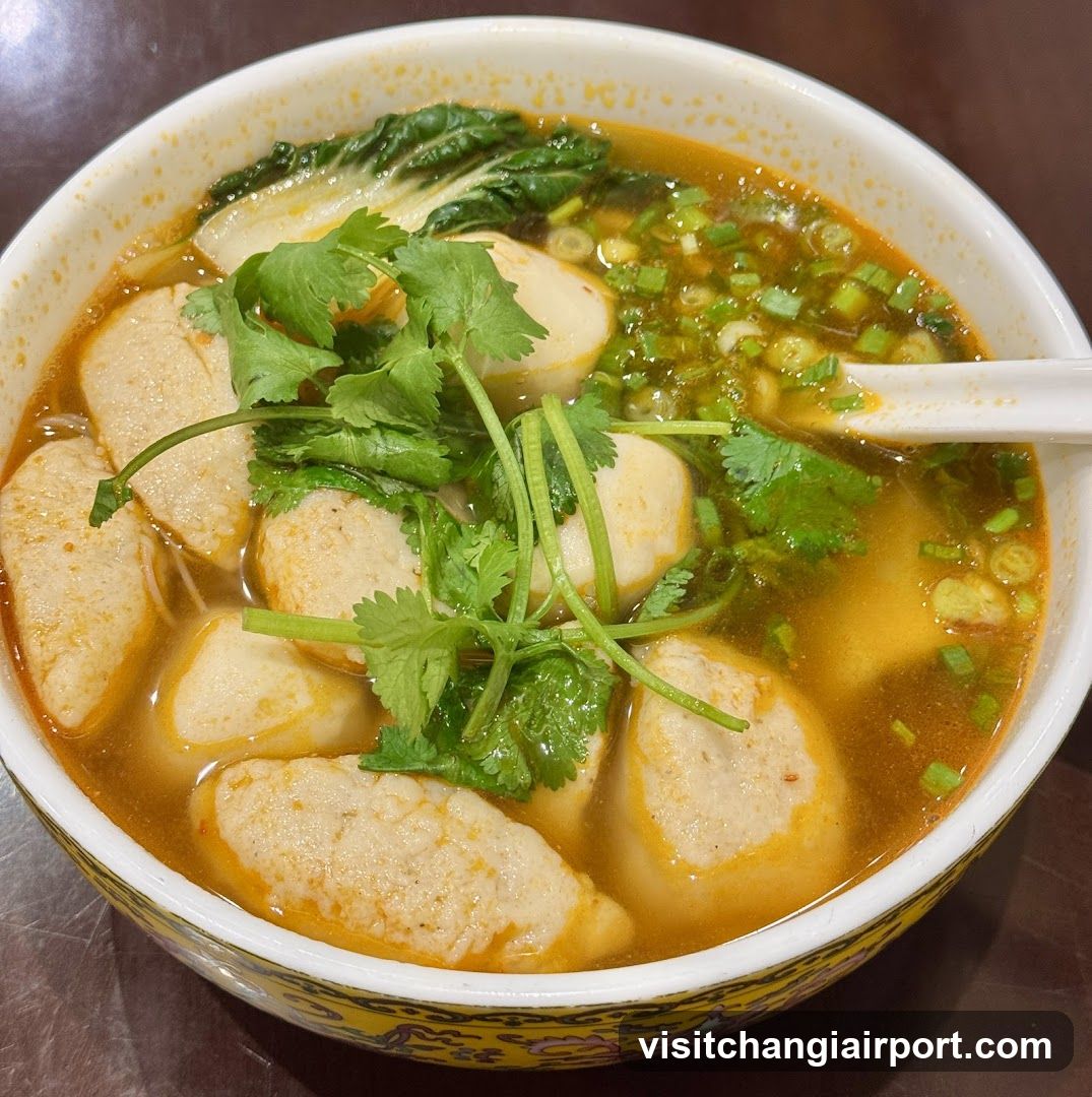 Bowl of Soup with Meatballs and Greens