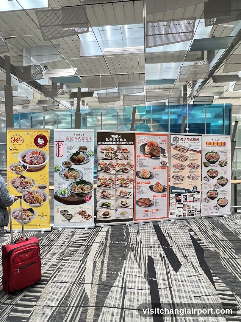 Food Stall Menu Displays in Airport Terminal